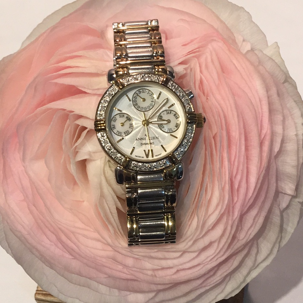 Anne Klein 10-7899 Diamond Accented Watch